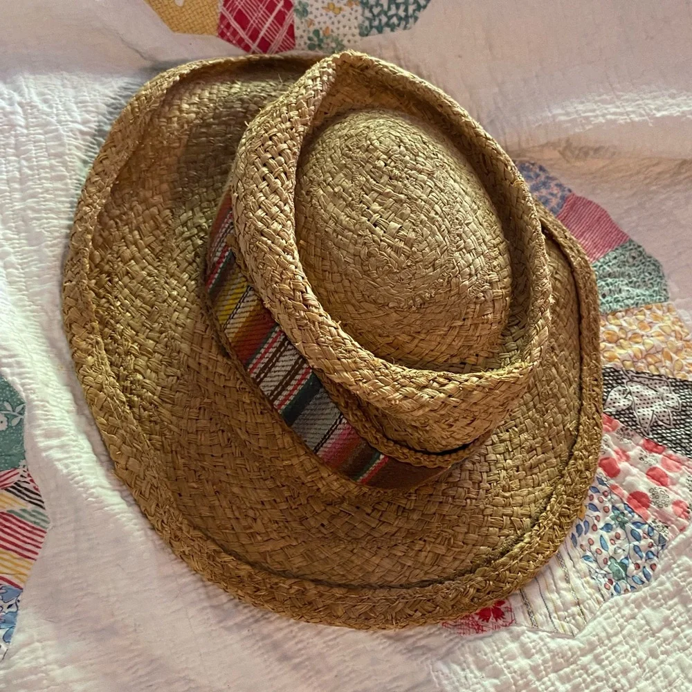 Vintage, BoHo, Straw Hat - Picture 2 of 3